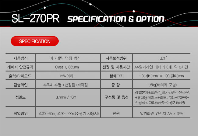 新坤全SL-270PR自動(dòng)安平激光標(biāo)線儀